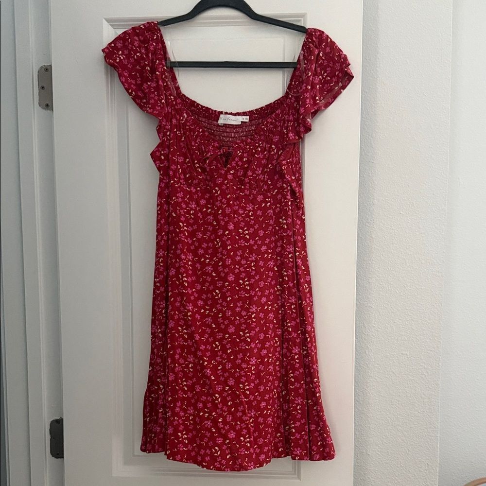 All in Favor Red Floral Mini Dress - Picture 1 of 4